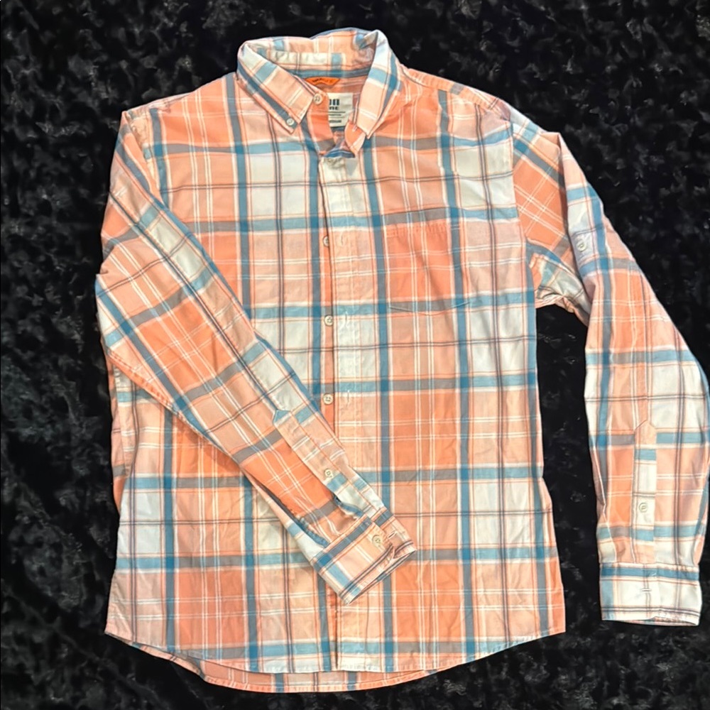 Urban Pipeline Orange and Blue Casual Button Down Shirt